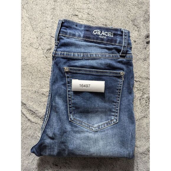 Grace In LA High Waist Skinny Jeans Women's Size 26 Medium Wash - Picture 13 of 13